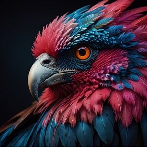 Vibrant colorful bird HD metal wall art print 8 x 12 inches